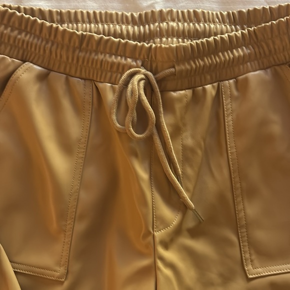 BCBG Generation Camel PU Leather Pants - Picture 3 of 7